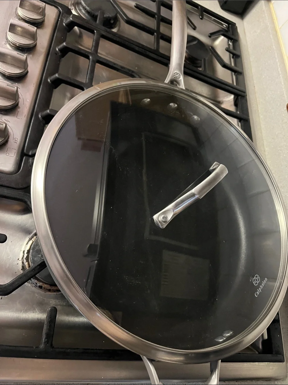 Calphalon Clear Glass Cookware Lid with Silver Stainless Handle